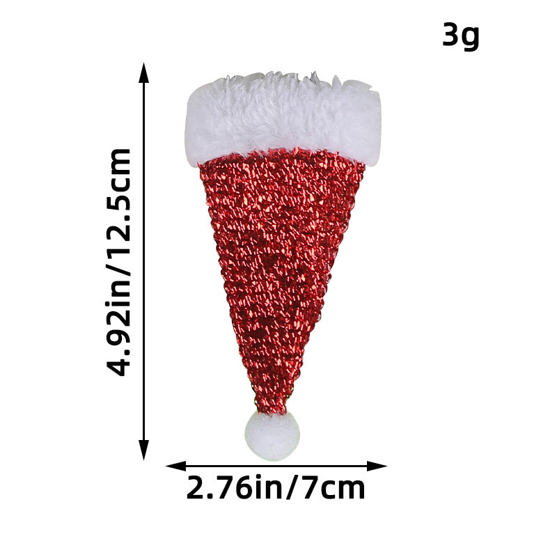 Wholesale Sequin Creative Mini Christmas Hat Cutlery Hat Decoration